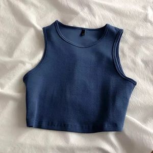 ❤️SOLD♥️Summer Retro Blue Crop top